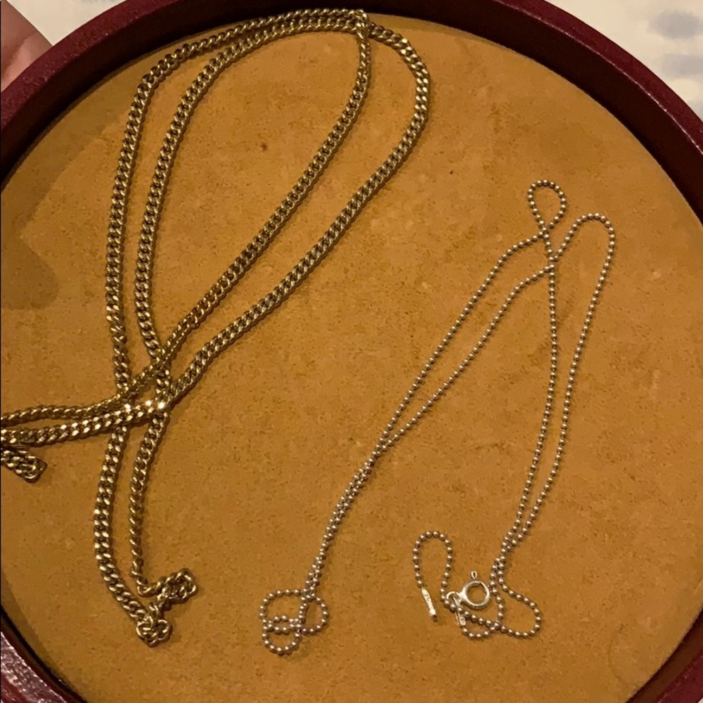 Gold, silver necklace chains